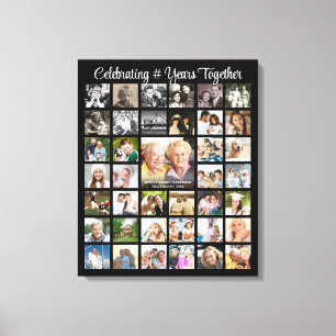 Impressão Em Tela Colagem de Fotografias Personalizada de 39 Anivers