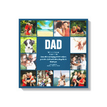 Colagem de Fotos 12 Azul de Definição de Pai Perso