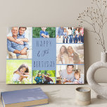 Impressão Em Tela Colagem de Fotos 7 Picture Blue aniversário de 40<br><div class="desc">Diga aniversário de 40 anos feliz com uma canvas personalizada. O modelo de foto é configurado para que você adicione 7 das suas fotos favoritas que são exibidas em uma colagem de fotos ao redor da saudação de aniversário. O texto diz simplesmente "aniversário de 40 anos feliz" na tipografia casual....</div>