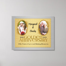 Impressão Em Tela Colagem de Fotos Annivosa do Ouro 30x24 50th