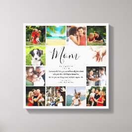 Impressão Em Tela Colagem de Fotos com Citação da Mamãe em Script El