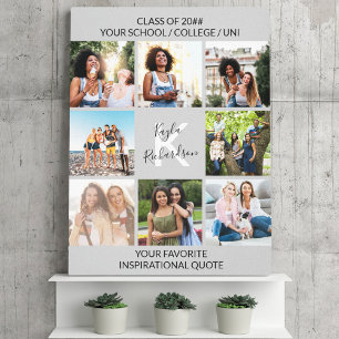 Impressão Em Tela Colagem de Fotos com Cota de Formatura 8 Monograma