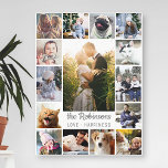 Impressão Em Tela Colagem de Fotos da Família 15 Fotos   Cinza Branc<br><div class="desc">Mostre a sua família ou memórias de casamento com esta bela design de colagem fotográfica. Este design inclui uma grande foto central vertical, juntamente com 2 fotos verticais menores e 12 fotos quadradas no estilo Instagram. Adicione seu nome na cinza. As palavras "Amor - Felicidade" também podem ser alteradas ou...</div>