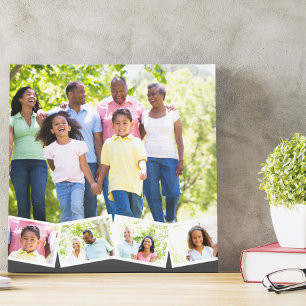 Impressão Em Tela Colagem de Fotos da Família com Faixa de Fotos em