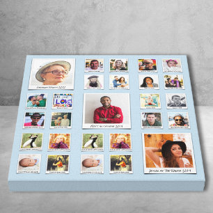 Impressão Em Tela Colagem de Fotos da Família da Vovó