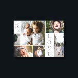 Impressão Em Tela Colagem de Fotos da Família de Blocos Brancos de A<br><div class="desc">Modern Love White e Cinza Color Block Family Photo Collage Christmas & New Year Canvas Wall Art - com Palavra de Amor personalizada, sobrenome familiar, ano e letra inicial, tudo organizado em um layout elegante de grade. Este design moderno e elegante mostra 6 de suas próprias fotos lindamente. Disponível em...</div>