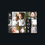 Impressão Em Tela Colagem de Fotos da Família de Blocos de Cor Preta<br><div class="desc">Foto da Família de Blocos de Cor Negra de Amor Moderno Colagem Natal e Arte de Parede de Canvas de Ano Novo - com Palavra de Amor personalizada, sobrenome de família, ano e letra inicial, tudo organizado em um layout elegante de grade. Este design moderno e elegante mostra 6 de...</div>