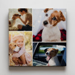 Impressão Em Tela Colagem de Fotos da Família de Cães de Pet Cachorr<br><div class="desc">Faça sua própria tela de manutenção com esta bela pintura de colagem de fotos de animais de estimação ou família. Personalize com 4 fotos favoritas de seus entes queridos,  sejam eles cão,  gato ou do tipo humano :)</div>