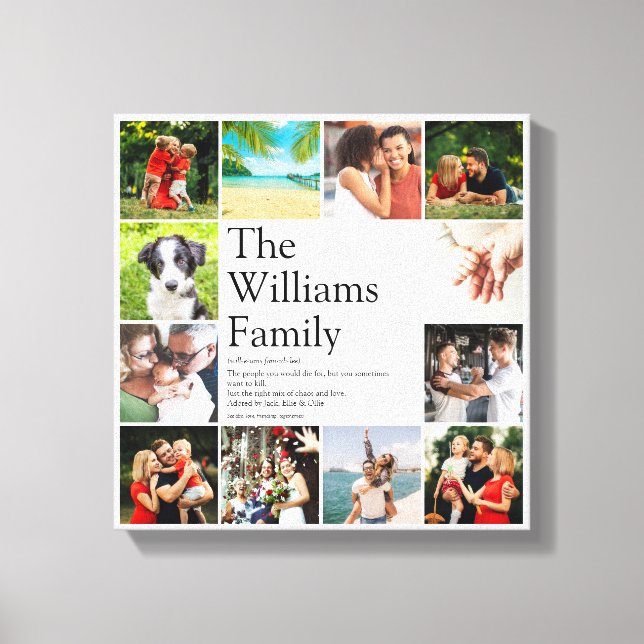 Impressão Em Tela Colagem de Fotos da Família - Definição Moderna (Frente)
