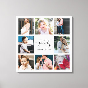 Impressão Em Tela Colagem de Fotos da Família Personalizada de Cali