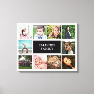 Impressão Em Tela Colagem de Fotos da Família, Personalizada em Bran
