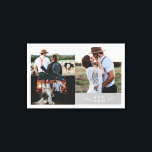 Impressão Em Tela Colagem de Fotos de Casamento Rústico Moderno Mono<br><div class="desc">Colagem de Fotos de Casamento Rústico Moderno Impressão em Tela de Monograma de Folha</div>