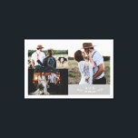 Impressão Em Tela Colagem de Fotos de Casamento Rústico Moderno Mono<br><div class="desc">Colagem de Fotos de Casamento Rústico Moderno Impressão em Tela de Monograma de Folha</div>