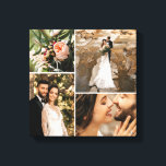 Impressão Em Tela Colagem de Fotos de Família de Casamento Elegante<br><div class="desc">Faça sua própria impressão em tela com esta arte de parede de colagem de fotos de família de casamento elegante minimalista. Personalize com 4 fotos favoritas da sua celebração e faça desta uma peça de arte de parede prezada por muitos anos.</div>