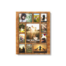 Colagem de Fotos de Família em Moldura de Bronze F