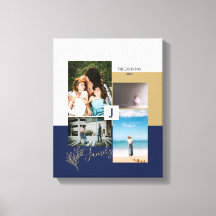 Colagem de Fotos de Família em Tela com Blocos de 