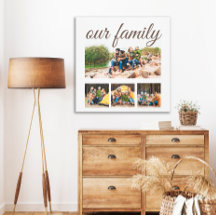 Colagem de Fotos de Família Personalizada com Letr