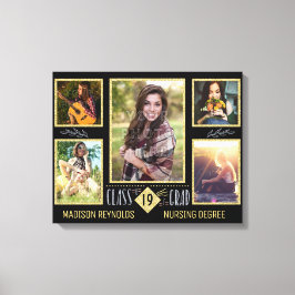 Impressão Em Tela Colagem de Fotos de Formando de Segundo grau de Gr