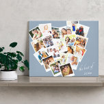 Impressão Em Tela Colagem de Fotos do Coração A Melhor Cinza Azul do<br><div class="desc">Crie sua própria colagem fotográfica em forma de coração. A design é escrita com as palavras "o melhor de [ano]" que você pode editar como desejar. O modelo de foto é configurado para que você adicione 20 das suas fotos favoritas, que são exibidas no estilo quadrado instagram com quadros de...</div>