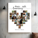 Impressão Em Tela Colagem de Fotos do Coração Moderno do Aniversário<br><div class="desc">Comemore seu aniversário especial com esta personalizada Impressão de Foto Colulagem do Coração, projetada para exibir até 29 de suas carinhosas fotos em uma bela forma cardíaca. Cada slot de foto pode ser facilmente personalizado com suas próprias fotos, criando uma manutenção significativa que conta sua única história de amor. O...</div>