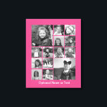 Impressão Em Tela Colagem de Fotos do Instagram - Até 14 fotos rosa<br><div class="desc">Um design com fundo colorido. Use até catorze fotos quadradas para criar um presente exclusivo e pessoal. Se precisar ajustar as fotos,  clique na ferramenta personalizar para fazer alterações.</div>