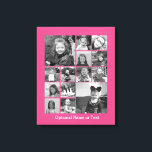 Impressão Em Tela Colagem de Fotos do Instagram - Até 14 fotos rosa<br><div class="desc">Um design com fundo colorido. Use até catorze fotos quadradas para criar um presente exclusivo e pessoal. Se precisar ajustar as fotos,  clique na ferramenta personalizar para fazer alterações.</div>