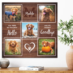 Impressão Em Tela Colagem de Fotos do Memorial Pet Personalizado Rus