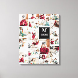 Impressão Em Tela Colagem de Fotos do Monograma Preto 19 Imagens