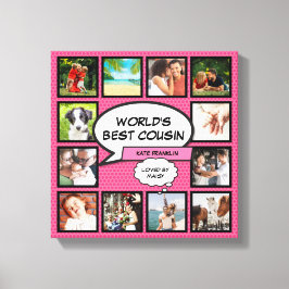 Impressão Em Tela Colagem de Fotos em Quadrinhos Legal, Rosa, Cousin