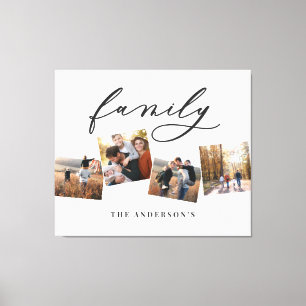 Impressão Em Tela Colagem de fotos mínima elegante moderna personali