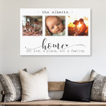 Impressão Em Tela Colagem de Fotos Moderna Não é apenas um lugar<br><div class="desc">Esta surpreendente arte na parede da canvas mostra uma bela colagem de fotos com três quadros mostrando memórias queridas, enfeitiçadas com a mensagem sentida, "Casa, não apenas um lugar, mas um sentimento." O elegante design preto-e-branco, combinado com um belo roteiro e a tipografia do impressão, cria uma peça sofisticada e...</div>