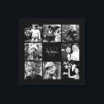 Impressão Em Tela Colagem de Fotos Monograma de Quadro Preto<br><div class="desc">Adicione as fotos da sua família,  monograma ou qualquer texto de sua escolha.</div>