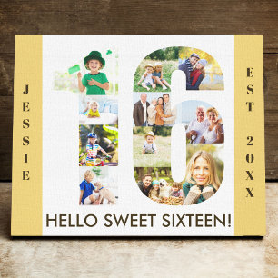 Impressão Em Tela Colagem de Fotos Número 16 Areia Neutra e Bronze