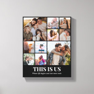 Impressão Em Tela Colagem de Fotos Personalizada 10 Imagens 8x10 16x