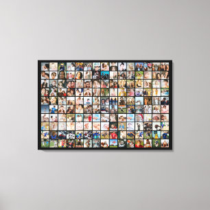 Impressão Em Tela Colagem de Fotos Personalizada 150 Imagens em Grid