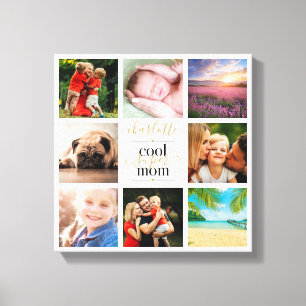 Impressão Em Tela Colagem de Fotos Personalizada Cool Super Mãe 8