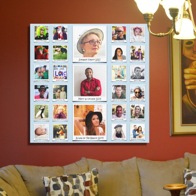 Impressão Em Tela Colagem de Fotos Personalizada da Família (Criador carregado)