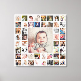 Impressão Em Tela Colagem de Fotos Personalizada de Memórias da Famí