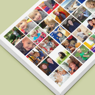 Impressão Em Tela Colagem de Fotos Personalizadas do Instagram