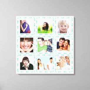 Impressão Em Tela Colagem de Fotos Personalizadas no Instagram