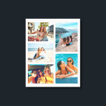 Impressão Em Tela Colagem de Fotos Simples 5<br><div class="desc">Crie sua própria arte personalizada de canvas de colagem de fotos. Adicione 5 de suas fotos favoritas e fundo de cores personalizado neste design moderno de modelo.</div>