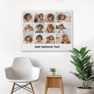 Impressão Em Tela Colagem de Grade de 12 Fotos - Branco - Tipo Mod P