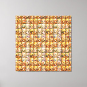 Impressão Em Tela Colagem de Padrão de Patchwork Moderno