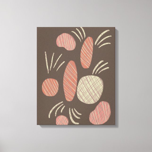 Impressão Em Tela Colagem de Pedras Orgânicas Boho (Frente)