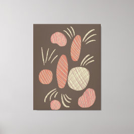 Impressão Em Tela Colagem de Pedras Orgânicas Boho