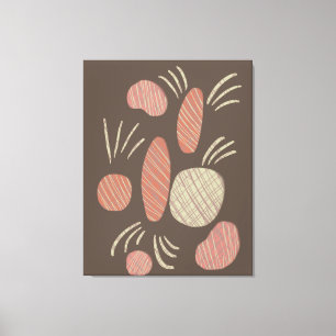 Impressão Em Tela Colagem de Pedras Orgânicas Boho