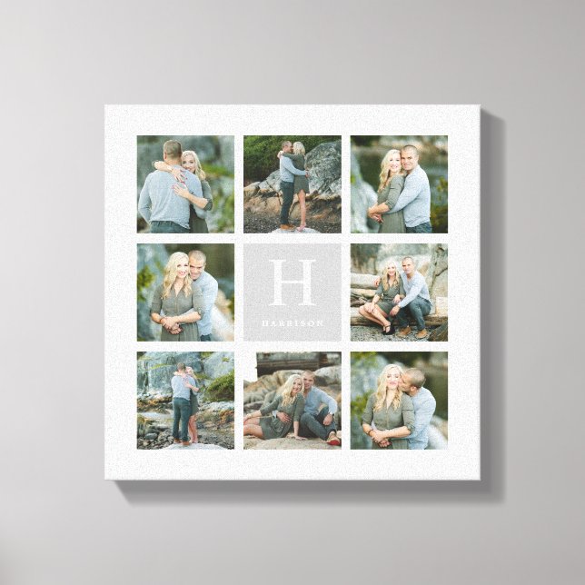 Impressão Em Tela Colagem do Monograma Clássico (Frente)