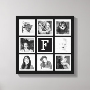 Impressão Em Tela Colagem feita sob encomenda das fotos de Instagram