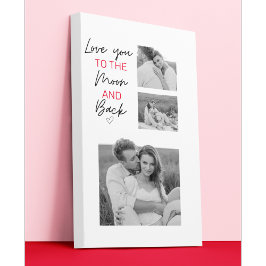 Impressão Em Tela Colagem Foto Do Casal E Citação Romântica Na Lua