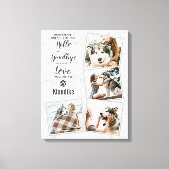 Impressão Em Tela Colagem Fotográfica do Memorial do Cão Pet Marble  (Frente)